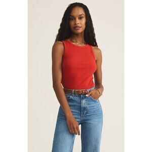 Z Supply Hadley Rib Tank - Cabana Red NWT SIZE S